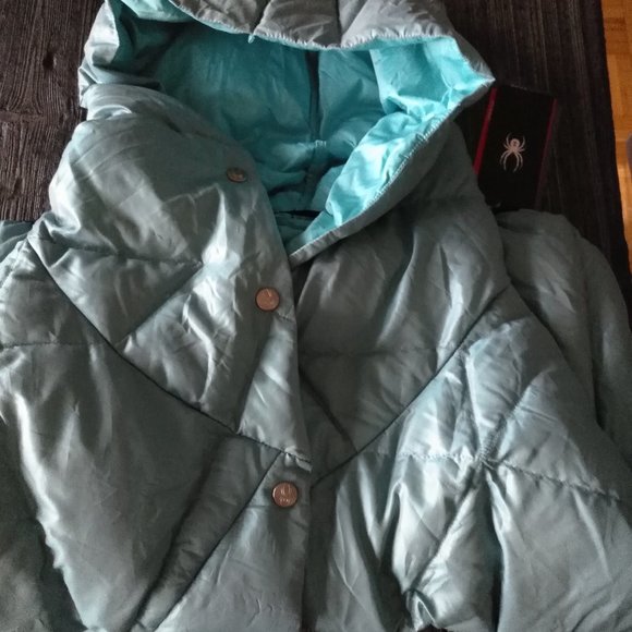 Spyder Active Sports Women's Solitude Down Poncho Baltic Med - Picture 2 of 7